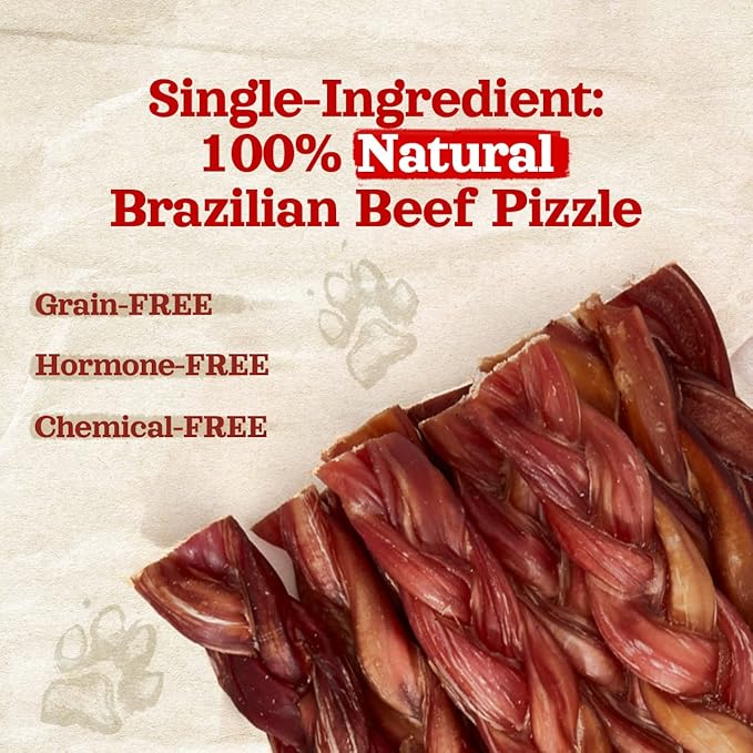 Natural Farm Odor-Free Braided Bully Sticks (6 Inch, 5 Pack) - 100% Grass-Fed Beef, Grain-Free, Low Fat & Fully Digestible Best Dental Treats - Safest Long Lasting Pizzle Chews to Keep Your Dog Busy