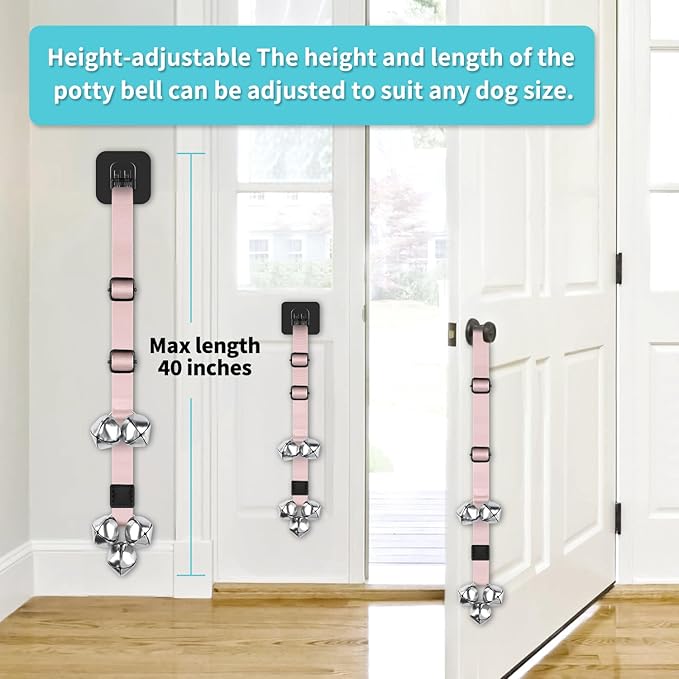 COOYOO Dog Doorbells, Adjustable Potty Training Dog Bells, Upgraded for Training Your Puppy The Easy Way, Premium Quality Housetraining Hanging Bell-5 Extra Large Loud 1.5 DoorBells