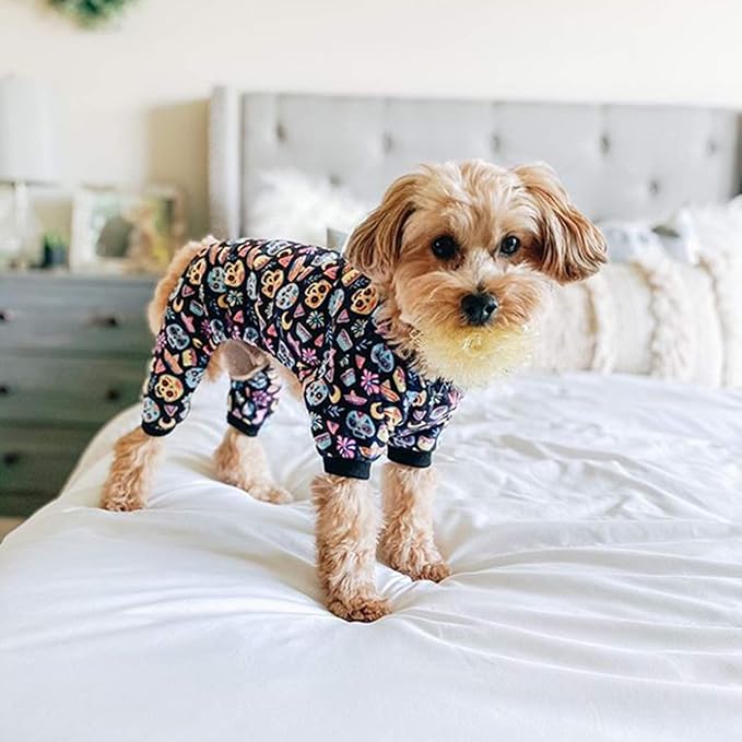 CuteBone Small Dogs Outfit Soft Puppy Onesies Pjs Halloween Dog Pajamas Pet Coat Cat Apparel Comfy Doggie Jumpsuit Bodysuit for All Seasons P73M