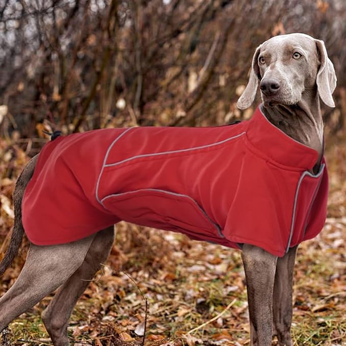 MIGOHI Dog Winter Jacket,Dog Coat Waterproof,4XL Winter Snow Coat with Fleece Lining for Large Dogs Boys Girls,Snowproof Pet Jacket,Great Dane,Mastiff,Red