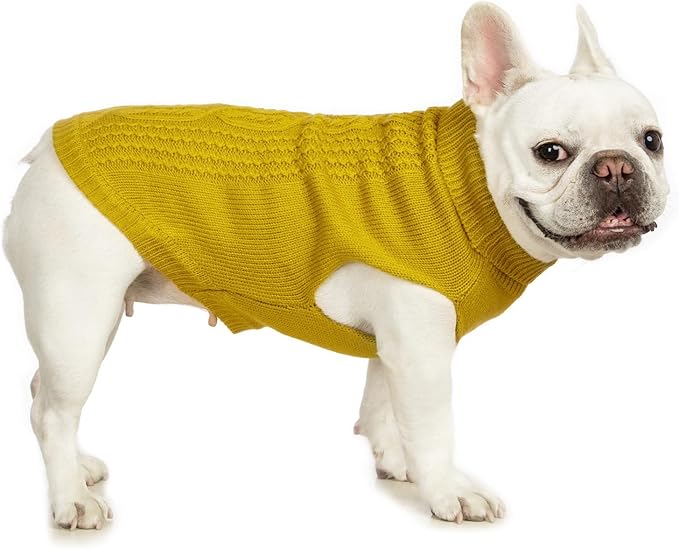 Stretchy Cat Sweater - 17 Colors & 6 Sizes | Snug Winter-Ready Knit for Boy/Girl Cats & Kittens(Dark Yellow, X-Large)