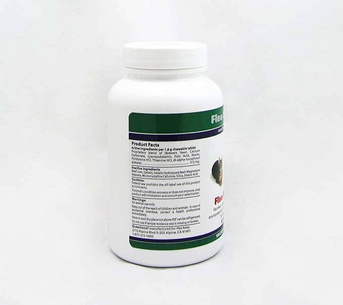 All Natural Supplement for Fleas, Ticks, and Mosquitos Prevention for Dogs and Cats, 100 Chewable Treat Tablets, Single