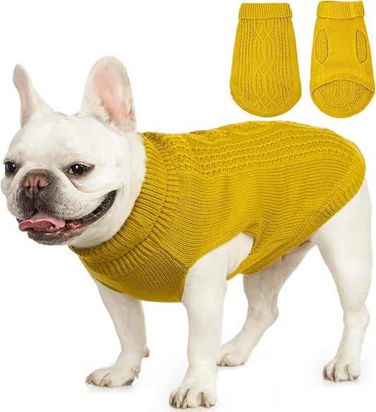 Stretchy Cat Sweater - 17 Colors & 6 Sizes | Snug Winter-Ready Knit for Boy/Girl Cats & Kittens(Dark Yellow, X-Large)
