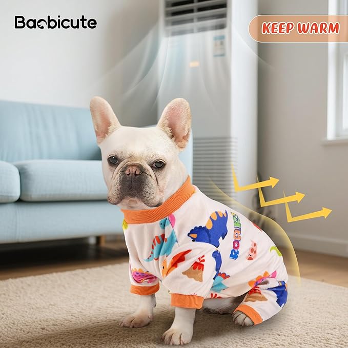 Dog Pajamas Soft Lightweight Dog Onesies Outfit Clothes for Small Medium Large Puppy Pjs for Pet Boys Girls Dogs Cats (M (Back: 12",Chest: 16", Neck:10.2"), Dinosaur)