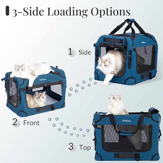 Extra Large Cat Carrier for 2 Cats, Soft Pet Car Travel XL Bag for Large Big Cat 20lbs+, for Two Cats Long Trips Ride 24"x16.5"x16.5" with Litter Box