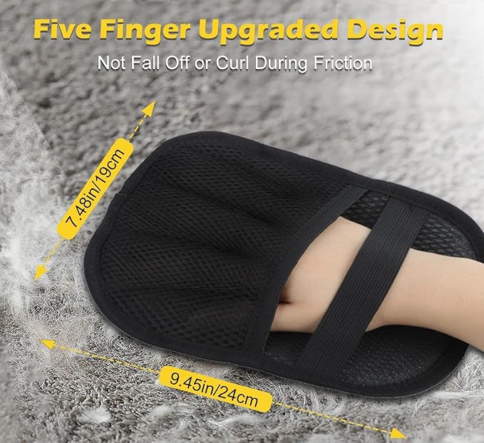 2 Packs Pet Hair Removal Glove,boundle with Anti-Sweat Gloves, Washable Pet Hair Tool for Furniture and Laundry