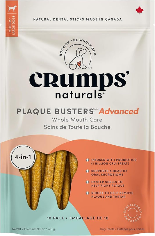 Crumps' Naturals Plaque Busters Advanced - Whole Mouth Care Dental Sticks 9.5oz