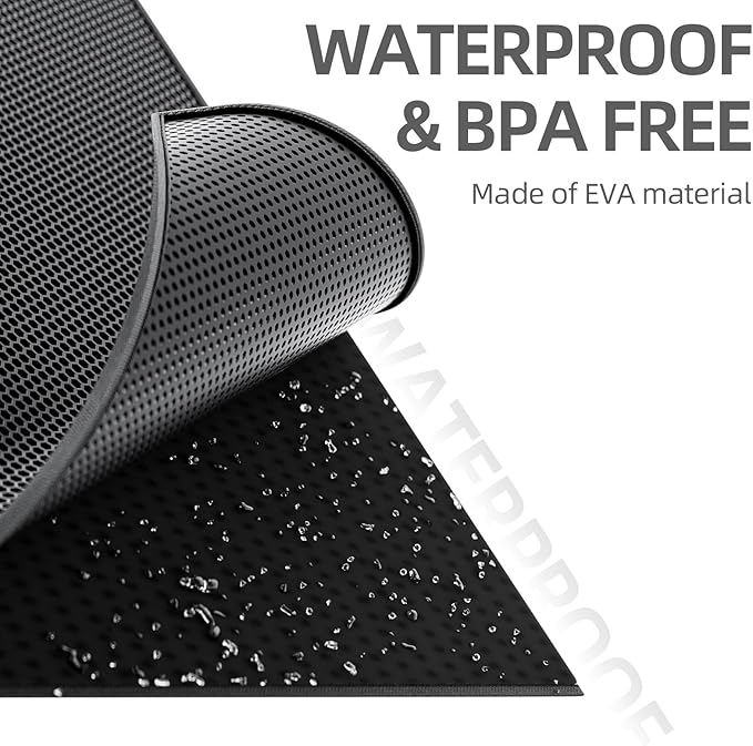 ESTHELLO Cat Litter Mat Large, Cat Litter Trapping Mat, Honeycomb Double Layer Design, Easy to Clean,Washable (30’’ x 24’’ Black