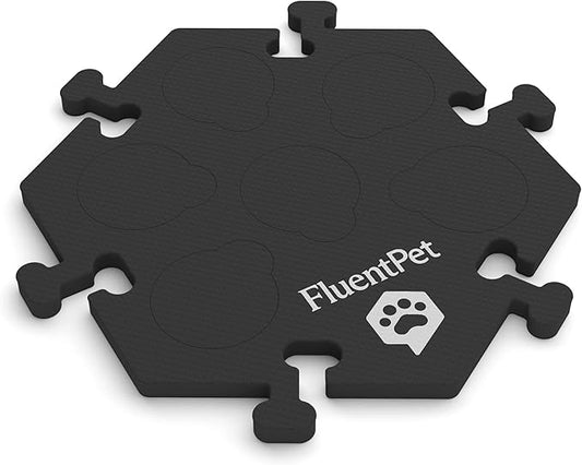FluentPet HexTile - Black | Accessory Dog and Cat Button Learning Kits | Can Hold Up to 6 Buttons | Soft, Durable, and Non-Slip | Gift for Pet Lovers | Comes in 12 Colors