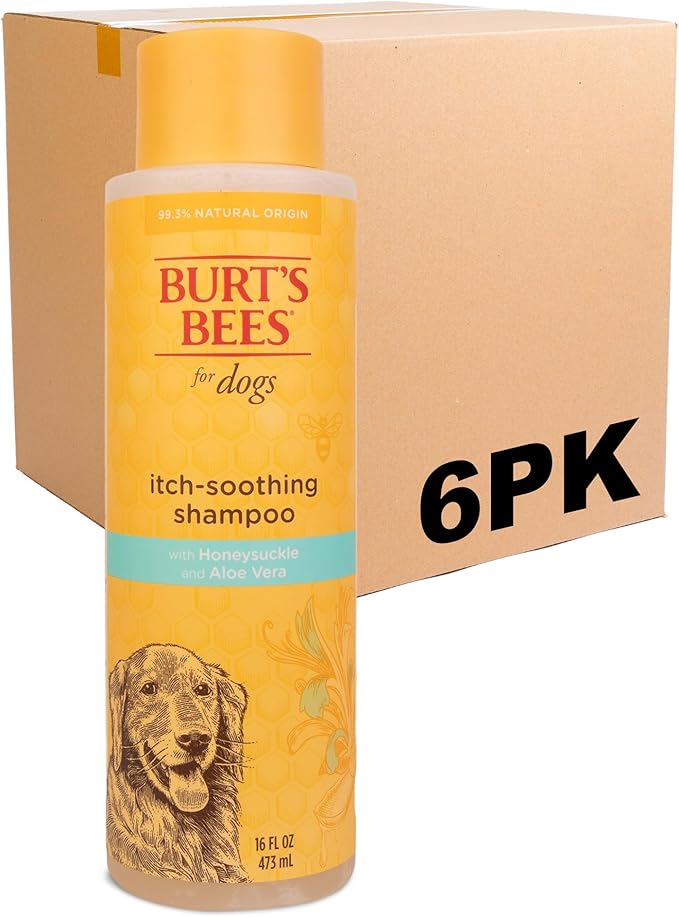 Burt's Bees for Pets Itch Soothing Shampoo with Honeysuckle, 95% Natural Origin Formulas, Dog Cleanser Wash for Itchy Dogs, Skin Relief, 16 oz