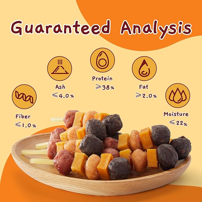 Jungle Calling Dog Treats,Dogs Kabob with Cod Stick, Rawhide-Free Chews, Made with Chicken, Duck, Beef, Sweet Potato and Pumpkin