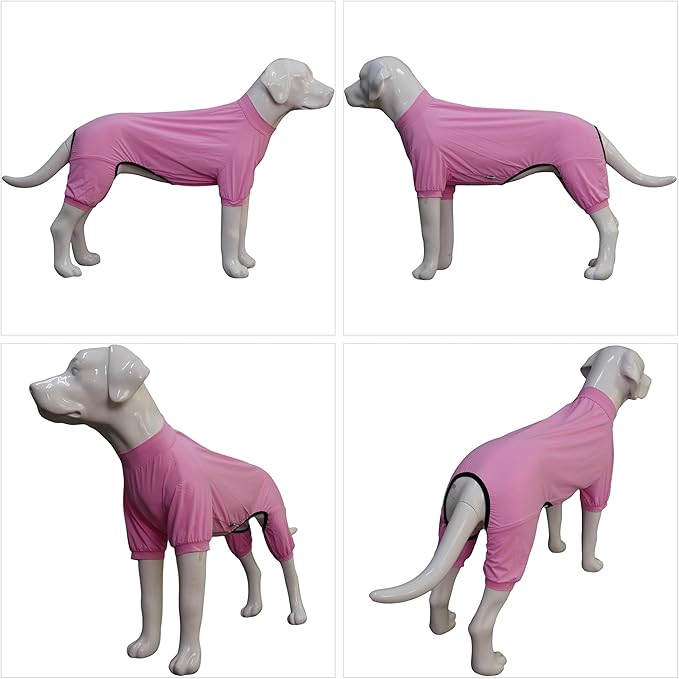 LoveLongLong Dog Jumpsuit with UV Protection and Quick-Dry Fabric for Spring Summer Pet Pajamas Pink 2XL