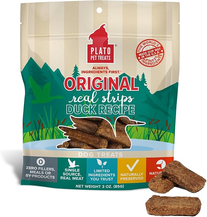 PLATO Original Real Strips Duck 3oz, Natural (850002221534)