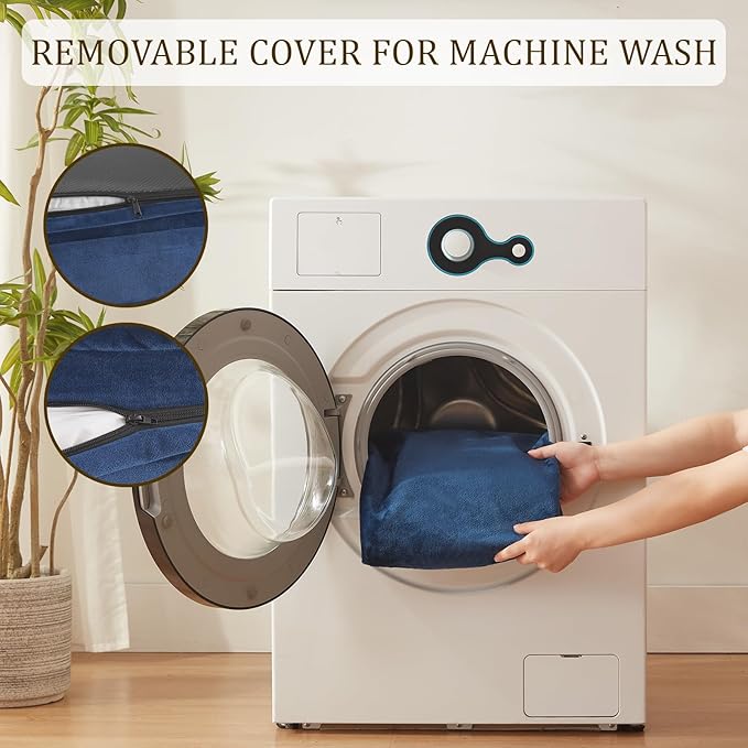 Bedfolks Orthopedic Dog Bed, Waterproof Dog Sofa Bed for Large Dogs, Egg Foam Pet Couch Bed with Removable Washable Cover and Nonslip Bottom, Navy Blue