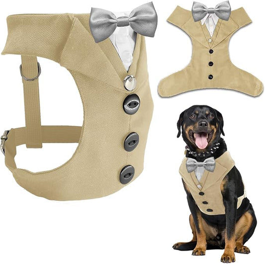 AVERYDAY Dog Tuxedo for Wedding Outfit, Dog Suit and Tie Costumes for Birthday, Halloween, Cosplay, Christmas Party, Pet Formal Wear with Bowtie, Tux for Medium Large Dogs, Bulldog, Labrador, Husky