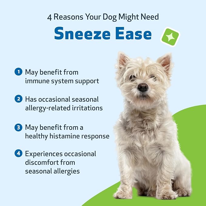Pet Wellbeing Sneeze Ease for Dogs - Occasional Sneezing, Seasonal Allergies, Nose & Eye Discomfort, Eyebright, Nettles - Veterinarian-Formulated Herbal Supplement 2 oz (59 ml)