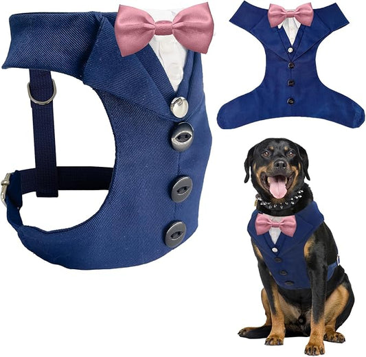 AVERYDAY Dog Tuxedo for Wedding Outfit, Dog Suit and Tie Costumes for Birthday, Halloween, Cosplay, Christmas Party, Pet Formal Wear with Bowtie, Tux for Medium Large Dogs, Bulldog, Labrador, Husky
