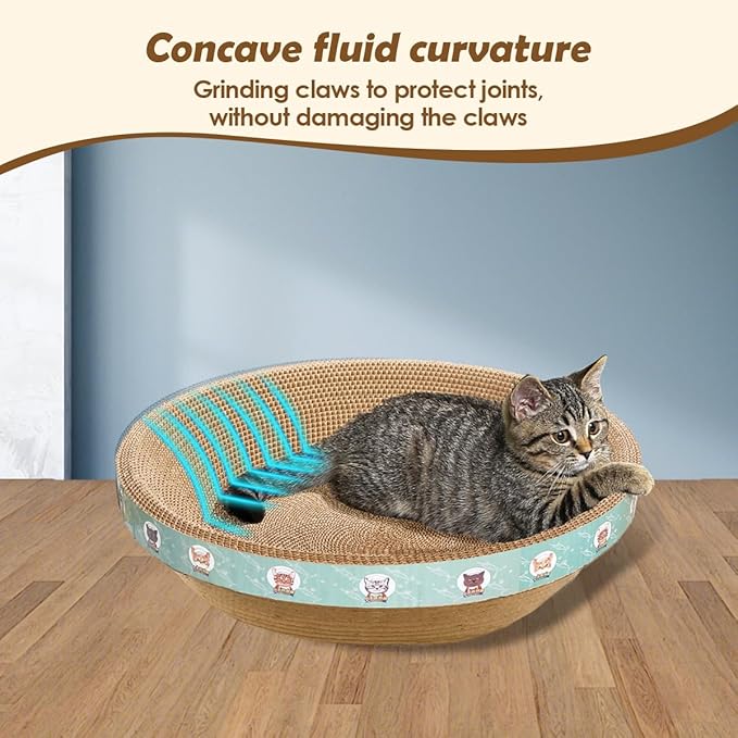 Pet Scratching Board Cat Scratch Pad for Indoor Sleeping (16.9" L x 16.9" W x 3.9" H)