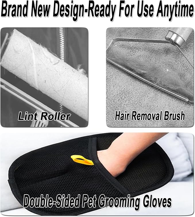 2025 Upgraded Pet Hair Removal Glove for Cats & Dogs - Efficient Grooming & De-Shedding Tool, Reusable Hair Remover for Easy Cleaning（1PCS）