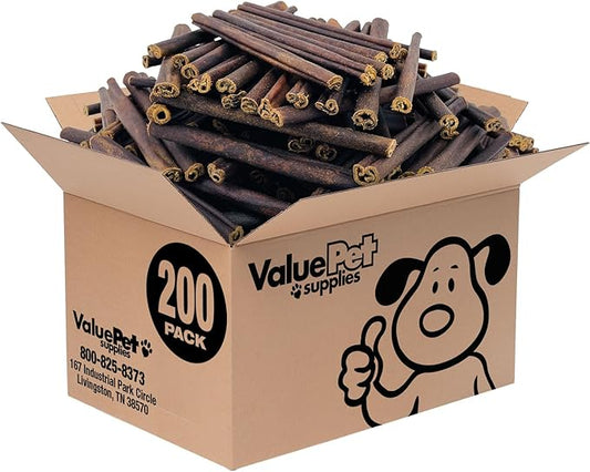 ValueBull USA Collagen Sticks for Small Dogs, 6 Inch Thin Chews, Natural Dog Treats, 200 Count Bulk Pack - Promotes Joint, Skin & Coat Health with Glucosamine and Chondroitin