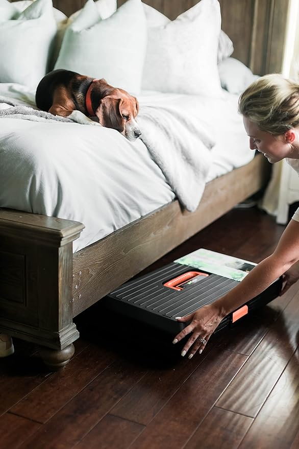 USA Pet Carrier & Crate 35" - Premium Collapsible Design for Medium Cats and Dogs - Portable Kennel for Indoor/Outdoor - 360° Ventilation & Hard Plastic Wall Protection (Orange Handle, Medium)