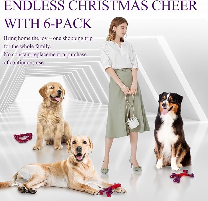 6-Pack Indestructible Dog Toys for Large Breed: Dog Toys for Aggressive Chewers, Nylon Dog Chew Bones for Large Dogs, Dog, Irresistible Beef Flavor