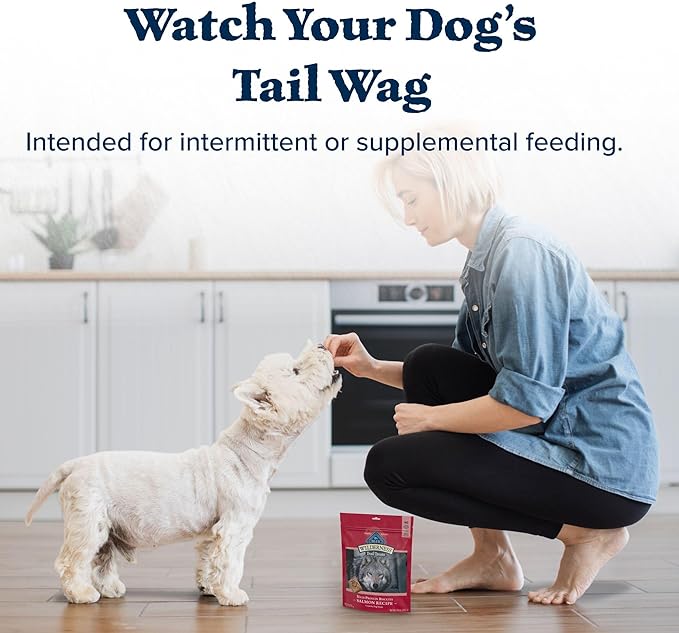 Blue Buffalo Wilderness Trail Treats Crunchy Dog Biscuits, Grain-Free and High-Protein Dog Treats Made with Natural Ingredients, Salmon Recipe 24-oz Bag