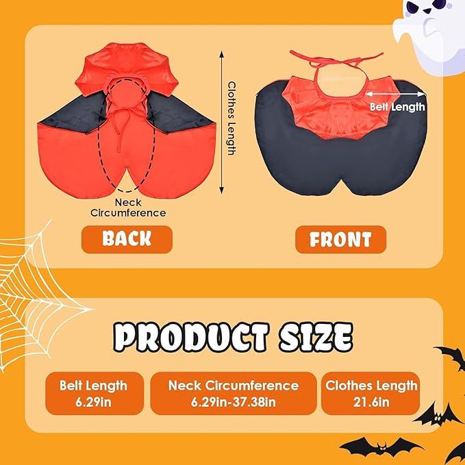 Cat Halloween Costumes - Vampire Bat Wings Cape for Pets, Bat Cat Avenger Mask, Small Dog Halloween Costumes for Trick-or-Treating, Cosplay, Parties & Photos