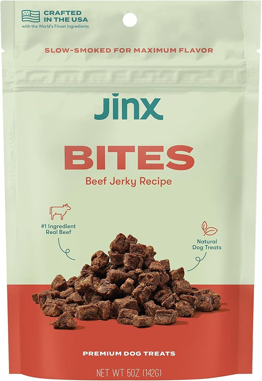 Jinx Beef Bites Jerky Dog Treats – Soft & Chewy, All Natural Dog Jerky Treats with Grass-Fed Beef - Pet Products for All Dogs (Puppies, Adults & Seniors) - 5oz