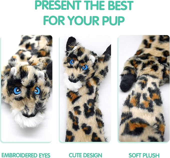 SHARLOVY Dog Squeaky Toys No Stuffing, 3 Pack Crinkle Dog Toys for Small Breeds or Puppy, Durable Chew Plush Cute Animals Natural for Teething Pet for Boredom