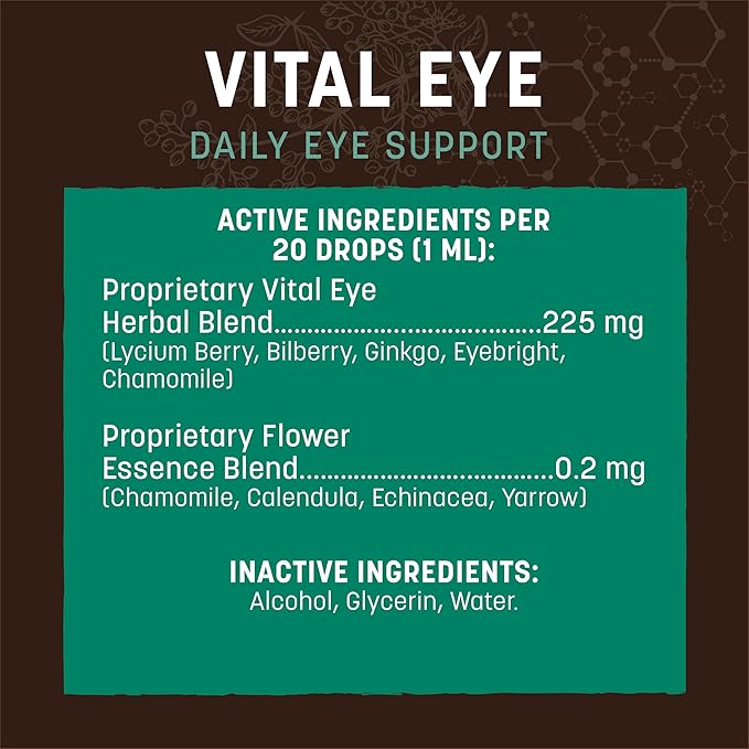 Earth Animal Apothecary Liquid Supplement - Vital Eye Herbal Remedies for Dogs & Cats - 2 fl oz