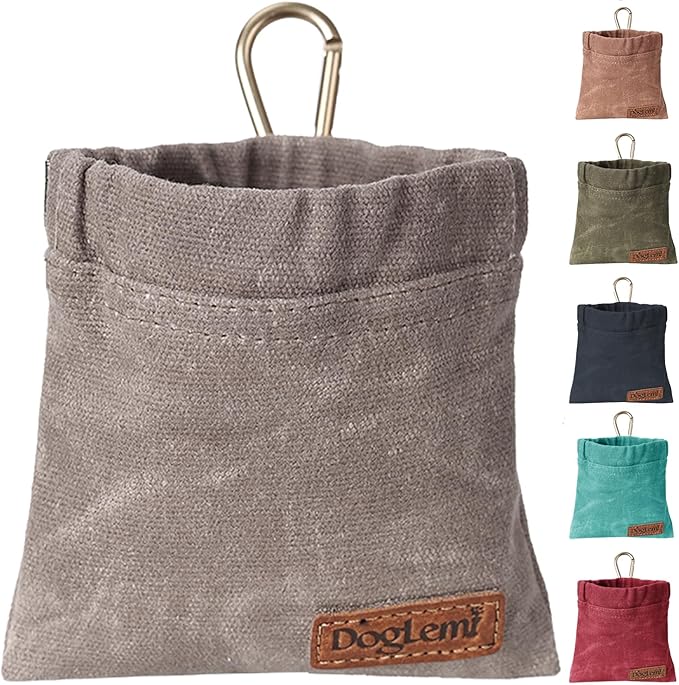 ETIAL Dog Treat Pouch,Portable Puppy Dog Training Treat Bag,Hand Free Dog Walking Bag,Auto Closing Pet Feed Snack Reward Pocket,Dog Food Dispenser for Pet Puppy Travel or Outdoor Use