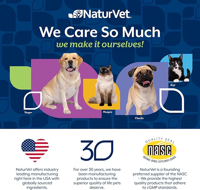 NaturVet Hemp Advanced Joint Health Dog Supplement Plus Hemp Seed – Helps Support Joint Health in Dogs – Includes, Collagen, Glucosamine, MSM, Chondroitin, Omegas – 60 Ct.