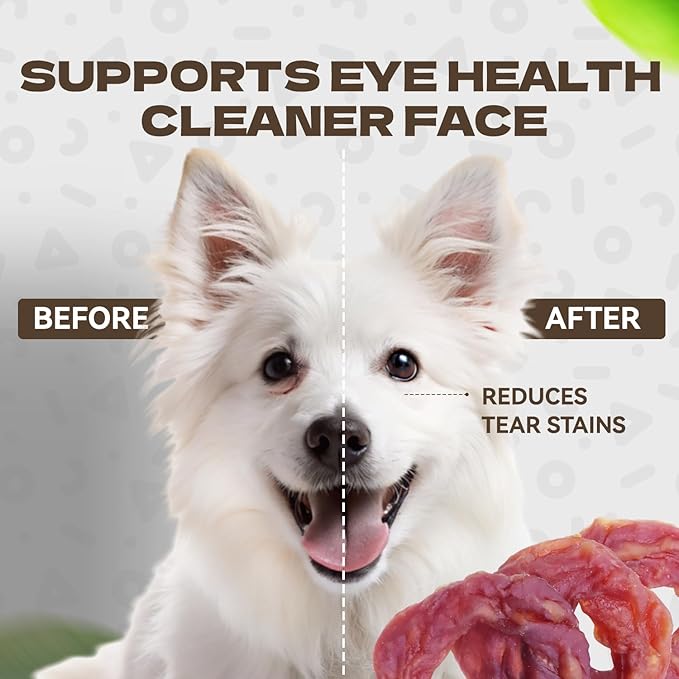 Duck Rings Dog Treats, Natural Duck Breast Jerky Rawhide-Free Soft Chews Healthy Dog Training Treats for Small Medium Large Breed 10.58oz