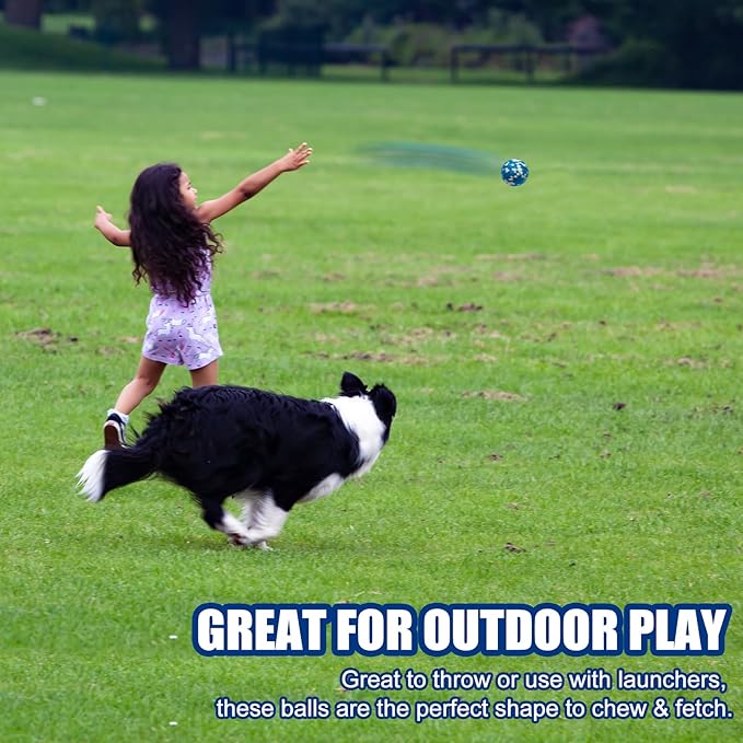 Dog Balls, Indestructible Tennis Balls for Dogs, Durable Bouncy Dog Toy Balls for Aggressive Chewers, Interactive Dog Toys for Fetch Game, Lightweight Floating Dog Toys