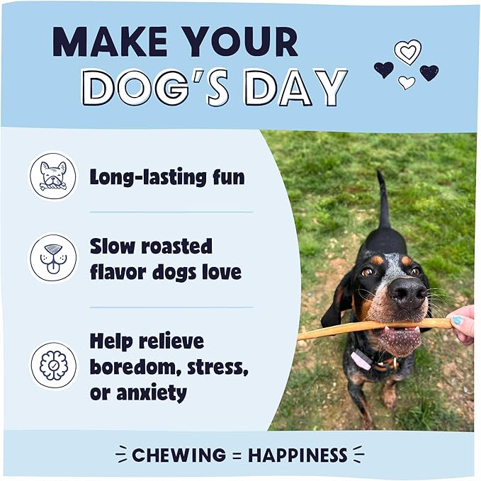 Pawstruck Natural 8–12" Bully Sticks for Dogs – Long-Lasting, Rawhide-Free, Low-Odor, Grain-Free Dental Chew Treat – Single Ingredient, 100% Real Beef – 1 lb Bag – Packaging May Vary