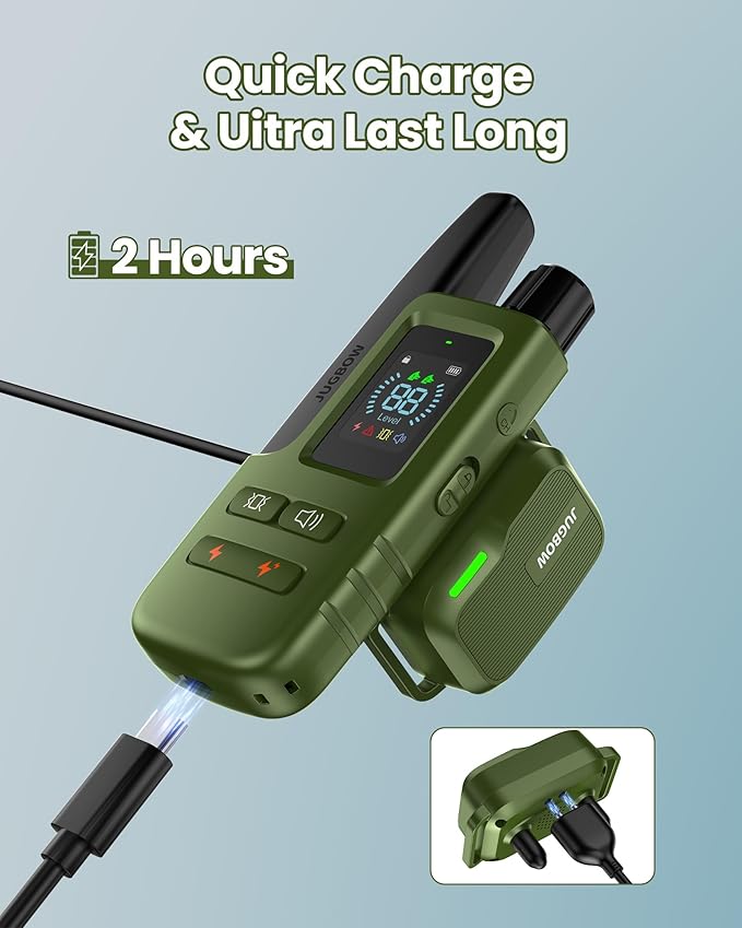 Jugbow Dog Shock Collar 2 Dogs (10-120Lbs) - 4200FT Dog Training Collar with Remote IPX7 Waterproof Electric Collar with 4 Training Modes, Security Lock, Rechargeable e-Collar for All Breeds, Sizes