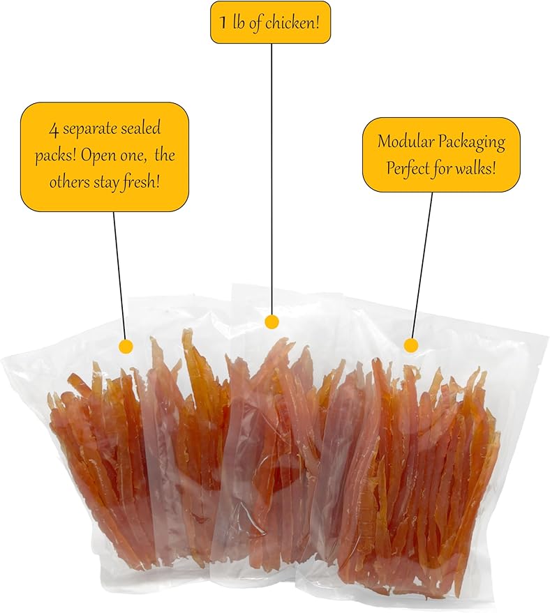 Rena's Recipe Chicken Fillet Slices 1 lb (4 oz X 4 Packs) Glucosamine & Chondroitin Added for Joing and Hip Health