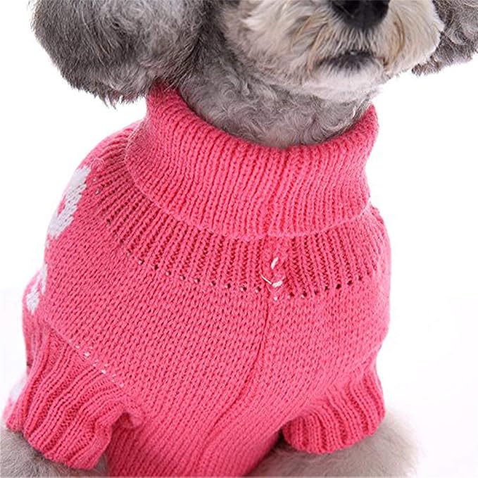 Skull Dog Sweater Holiday Halloween Christmas Pet Clothes Soft Comfortable Dog Clothes - Pink,XXL