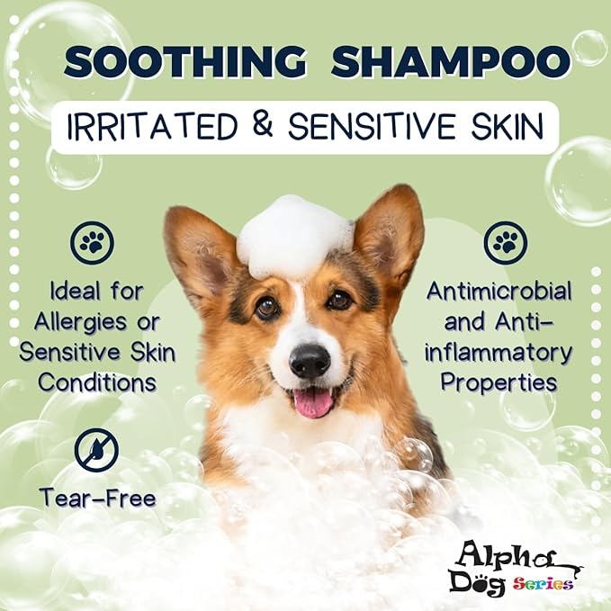Alpha Dog Series - Grooming Natural Herbal Dog Shampoo, pH Balanced Shampoo for Dogs, Moisturizing Soothing Dog Shampoo for Sensitive Skin - 1 Gallon