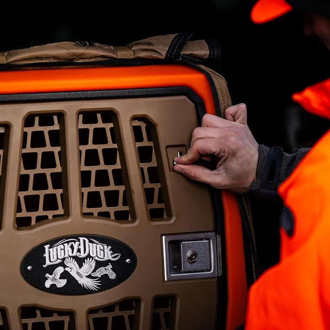 Lucky Dog Kennel, Durable Crash Tested Portable Dog Crates, Medium, Uplander (Orange)