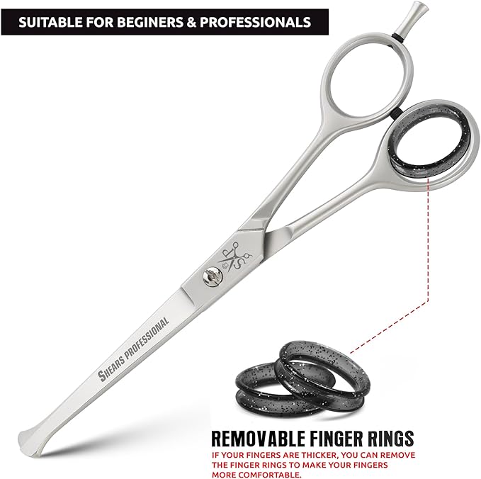 Ball Tip Curved Shears - Pet Grooming Essential - Scissors for Dogs - Safety Round Tips - Stainless Steel Dog Grooming Scissor - 6.5 In