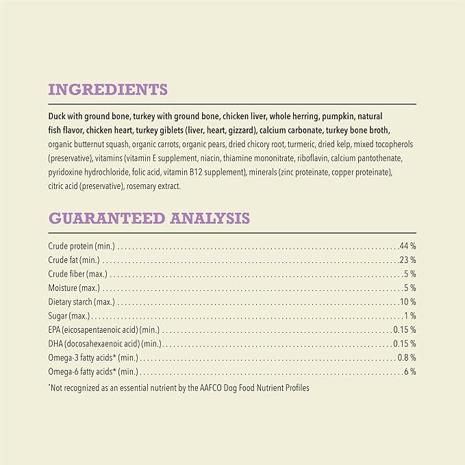 ACANA Grain-Free High Protein Freeze Dried Dog Food & Topper Free-Run Duck Recipe Patties 14oz Bag