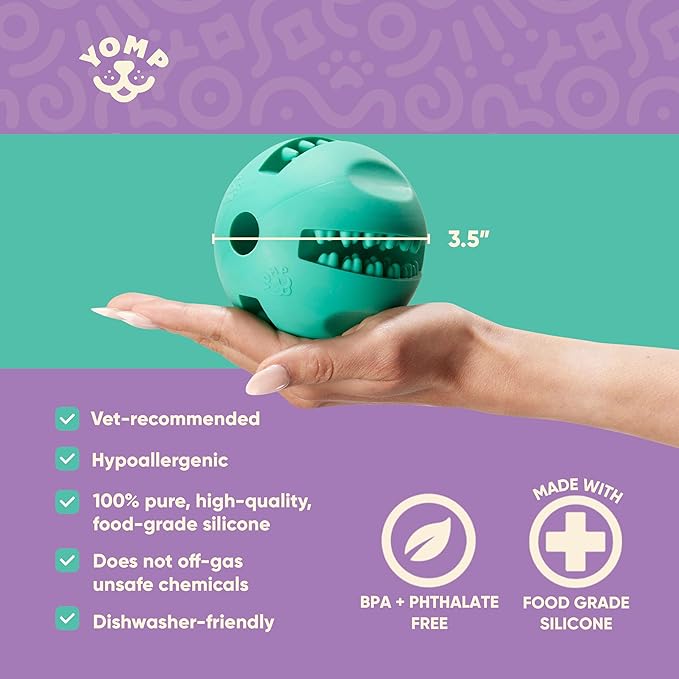 Yomp Snackin' Fillable Dog Toy – Stuffable, Interactive Treat Dispensing Chew Toy for Soft and Medium Chewers - Made of Pet-Safe, Non-Toxic Silicone