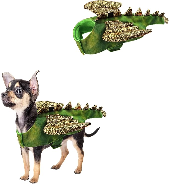 NACOCO Halloween Small Puppy Costume - Pet Dinosaur Cosplay Rabbit Outfit Kitten Animal Bunny Puppy Small Dog Cat Cute Clothes for 4Ib Rabbit Clothes (Green, S)