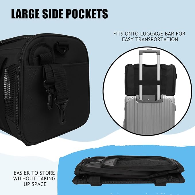 Carriers Soft-Sided Pet Carrier for Medium Large Cats Dogs Under 35Lbs,Breathable Mesh Ventilation Design,Airline Approved Cat Carrying Case(X-Large,Black)