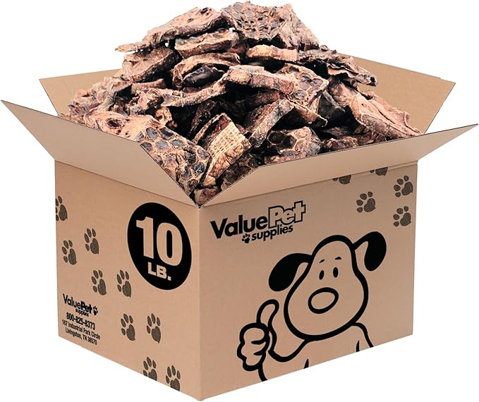 ValueBull Lamb Lung Wafers for Dogs, Premium 10 Pound Bulk Pack - All Natural Treat, Soft & Chewy, Single Ingredient