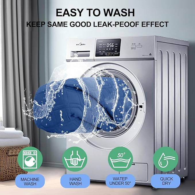 Smiry Waterproof Dog Blanket, 30x53 Inch Soft Pet Bed Cover Reversible, Washable Sofa Couch Furniture Protector for Small Medium Large Dog Puppy Cat, Navy/Blue