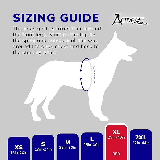 ActiveDogs.com Dog Harness Kit - XL Red, High Visibility Service Dog Vest with Handle, ID, ADA Cards, Medical Alert Keychain, Leash & Patches
