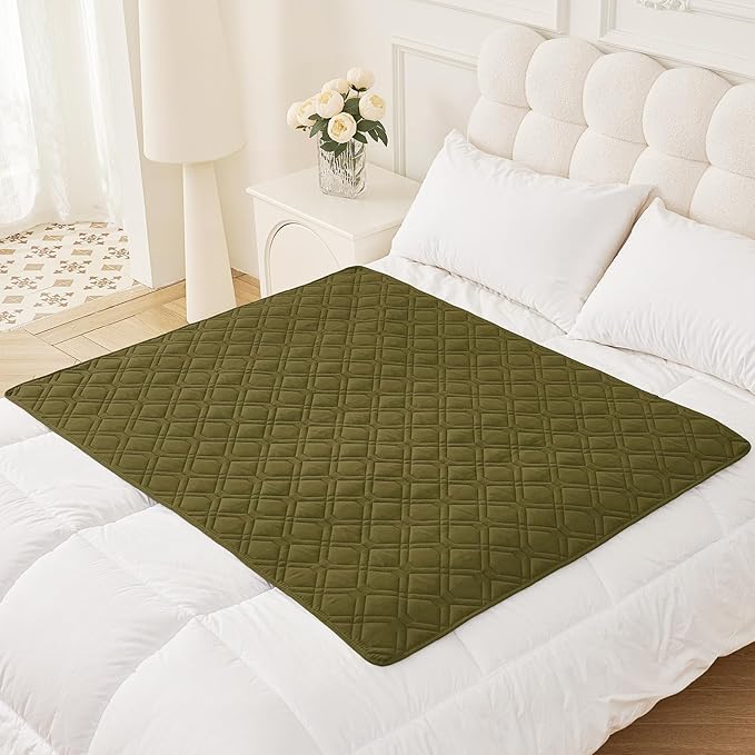 Smiry Waterproof Dog Blanket, 40x50 Inch Soft Pet Bed Cover Reversible, Washable Sofa Couch Furniture Protector for Small Medium Large Dog Puppy Cat, Green/Navy